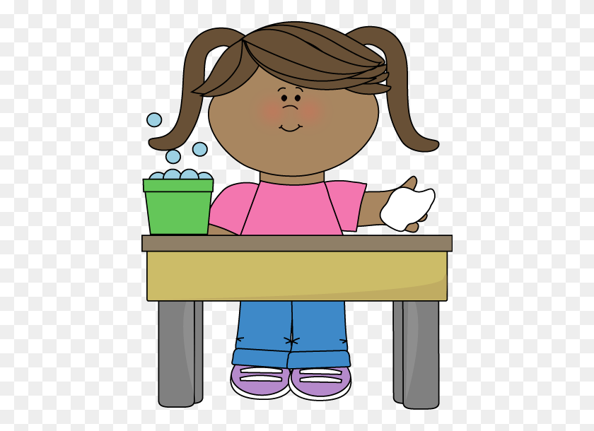 440x550 Classroom Table Washer Clip Art - Sitting In Chair Clipart