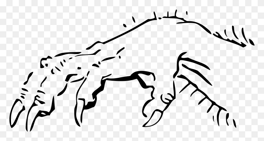 2400x1204 Claws Clipart Scary - Hand Outline Clip Art