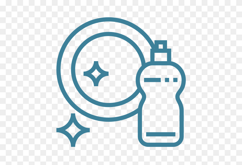 512x512 Clean The Dishes, Linear, Simple Icon With Png And Vector Format - Wash The Dishes Clipart