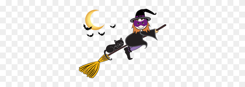 300x238 Clean Witch Cliparts - Witch On A Broomstick Clipart