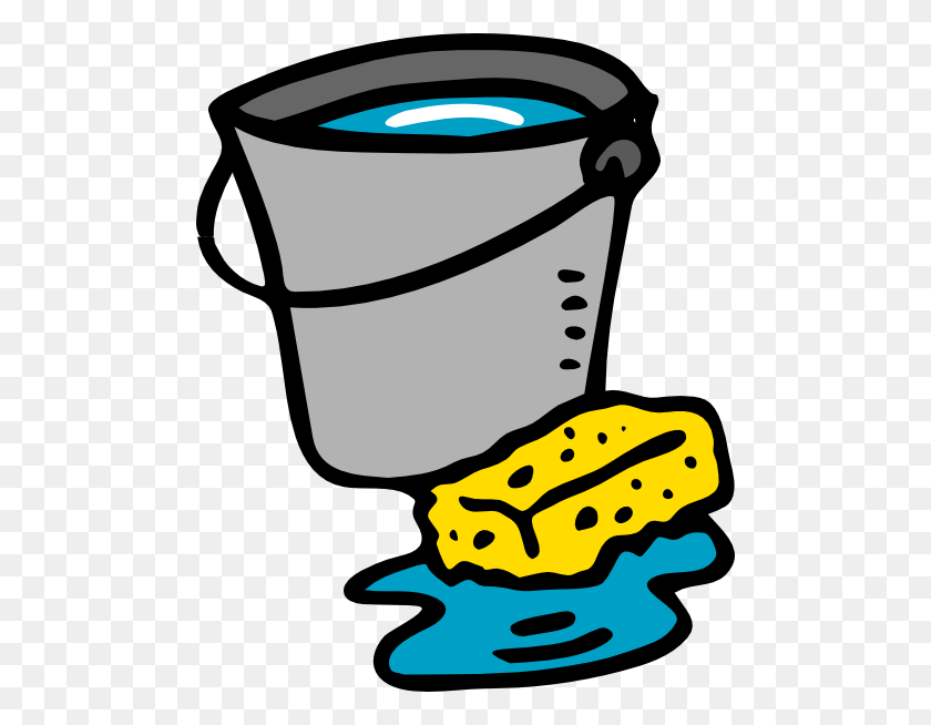 486x594 Cleaning Bucket Sponge Water Clip Art Free Vector - Water Bucket Clipart
