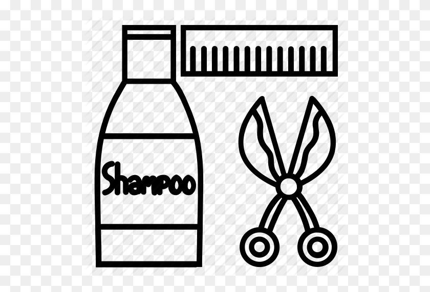 512x512 Cleaning, Comb, Pet, Pets, Scissors, Shampoo, Treatment Icon - Scissors And Comb Clipart