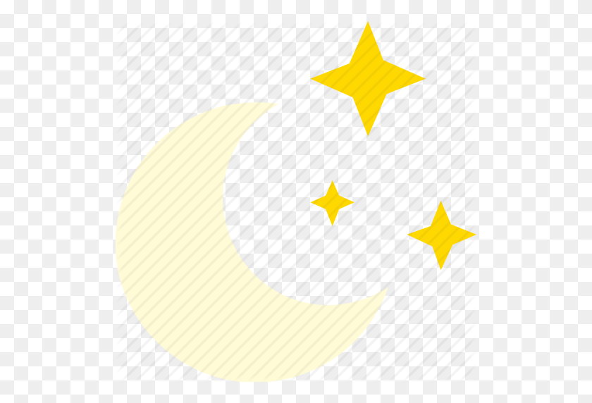 512x512 Ясно, Луна, Ночь, Небо, Звезда, Звездный Значок - Ночное Небо Png