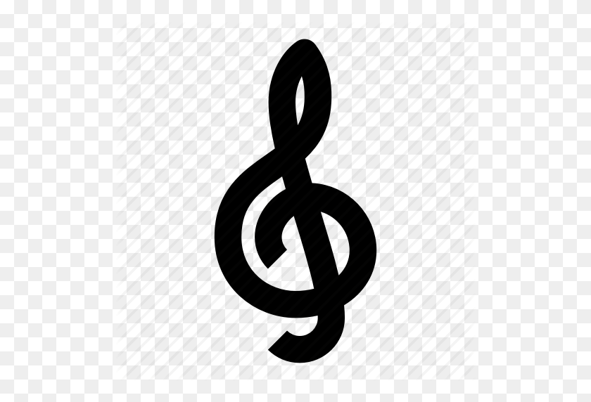 512x512 Clef, Melody, Music, Music Notes, Note, Treble Clef Icon - Treble Clef PNG