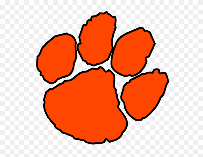 600x591 Clemson Paw Print Vector Large Printables, Templates, More - Gamecock Clipart