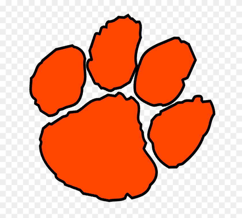 705x694 Clemson Tiger Paw Clip Art Free Image - Tiger Paw Clipart