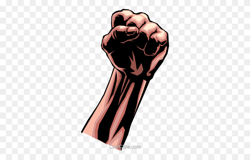 296x480 Clenched Fist Royalty Free Vector Clip Art Illustration - Closed Fist Clipart