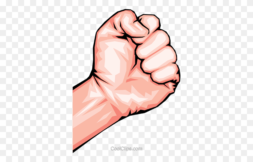 358x480 Clenched Fist Royalty Free Vector Clip Art Illustration - Fist Clipart