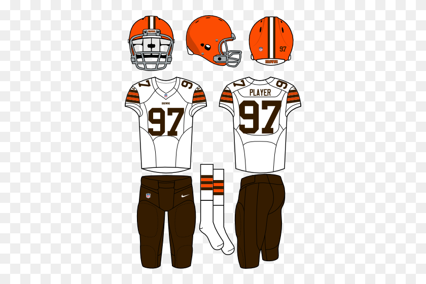 348x500 Uniforme De Carretera De Los Cleveland Browns - Clipart De Los Cleveland Browns
