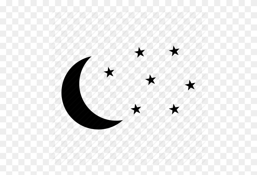 512x512 Clima, Luna, Noche, Estrella, Estrellas, Icono Del Tiempo - Estrellas Nocturnas Png