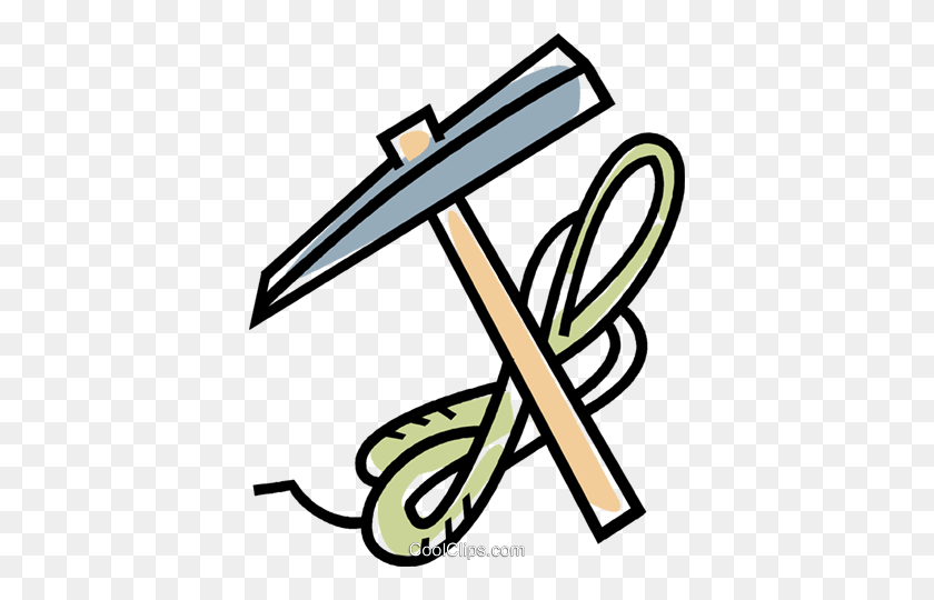 392x480 Climbing Pick Axe And Rope Royalty Free Vector Clip Art - Rope Clipart PNG