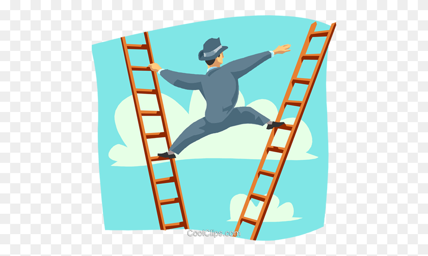 480x443 Climbing The Corporate Ladder Royalty Free Vector Clip Art - Corporate Clipart