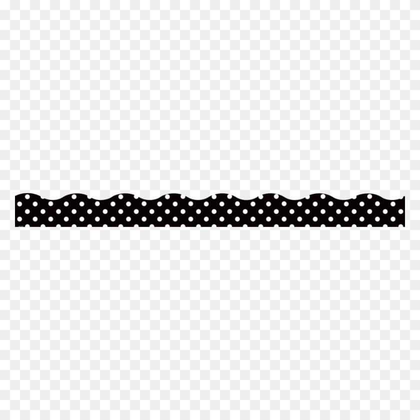 900x900 Clingy Thingies Black Polka Dots Scalloped Borders - White Polka Dots PNG