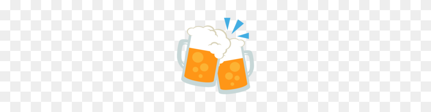 160x160 Tintineo De Jarras De Cerveza Emoji En Emojione - La Cerveza Emoji Png