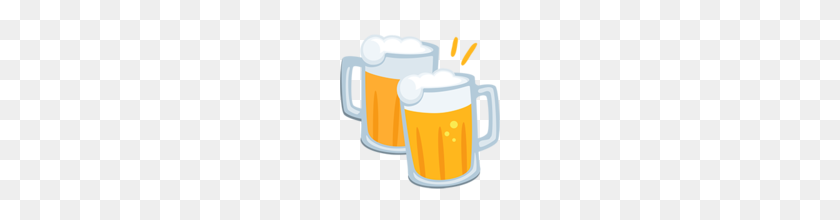 160x160 Clinking Beer Mugs Emoji On Messenger - Beer Emoji PNG