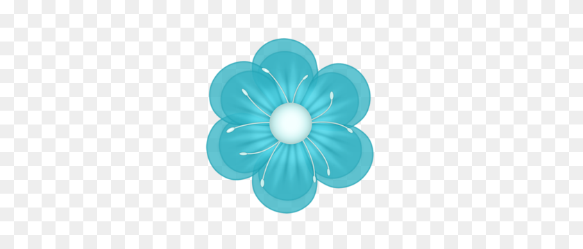 300x300 Clip Art - Turquoise Flower Clipart