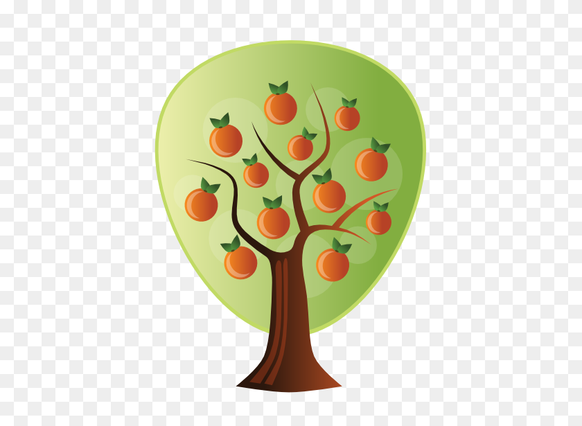 555x555 Clip Art Abstract Crops Orange Tree Scalable - Crops Clipart