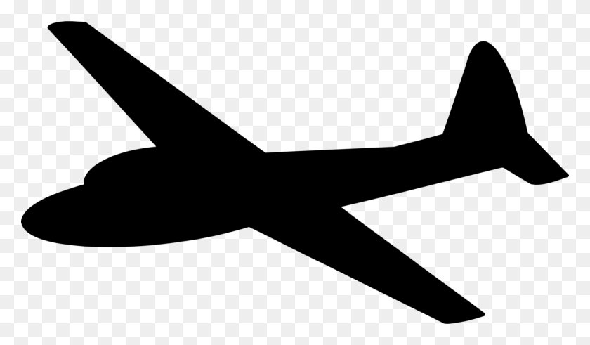 1357x750 Clip Art Airplane Silhouette Winging - Avion Clipart
