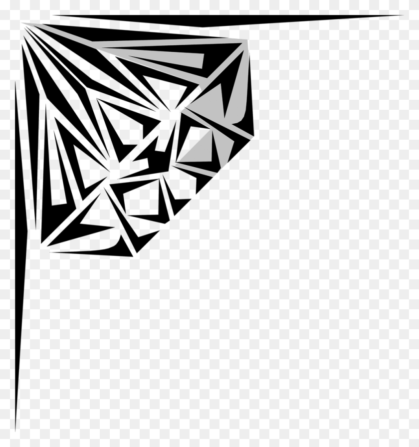 958x1028 Clip Art Black And White Diamond Clipart Kid - Shapes Black And White Clipart