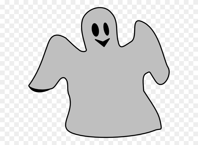 600x557 Clip Art Black And White Ghost - Clipart Ghost