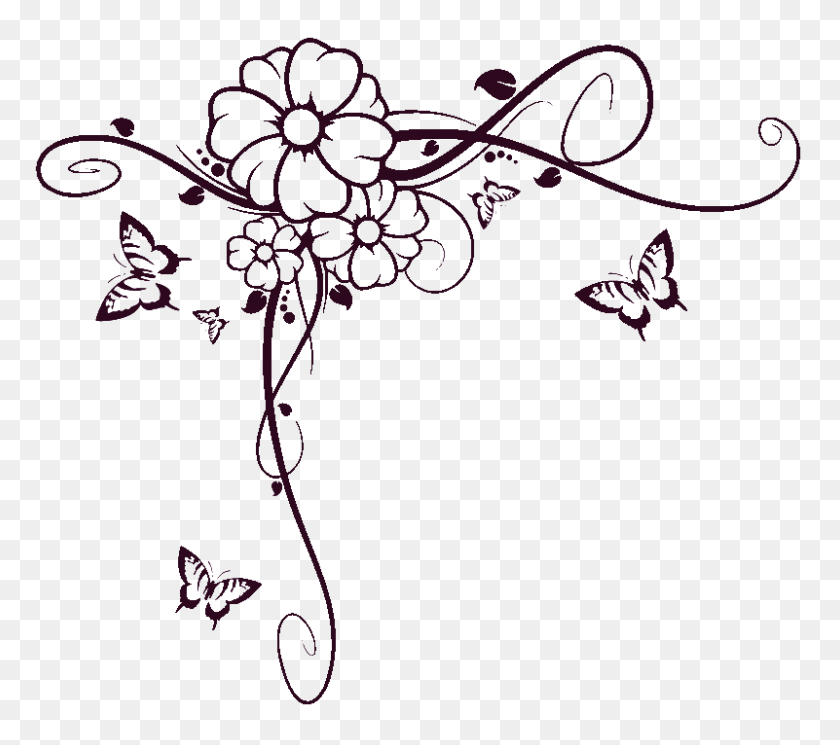 Floral Corner Border SVG