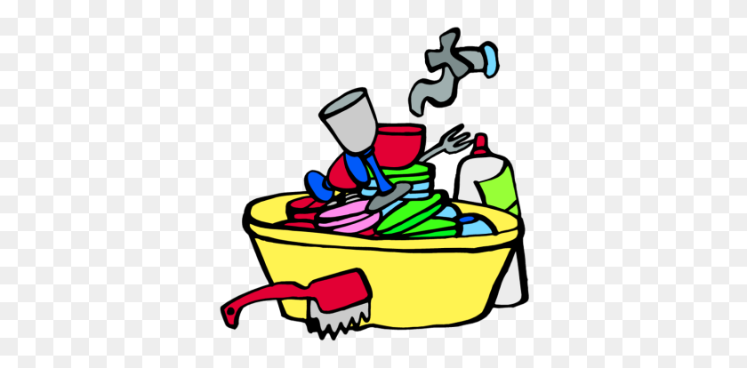 350x354 Clip Art Boy Cleaning Kitchen Clipart - Clean Toys Clipart