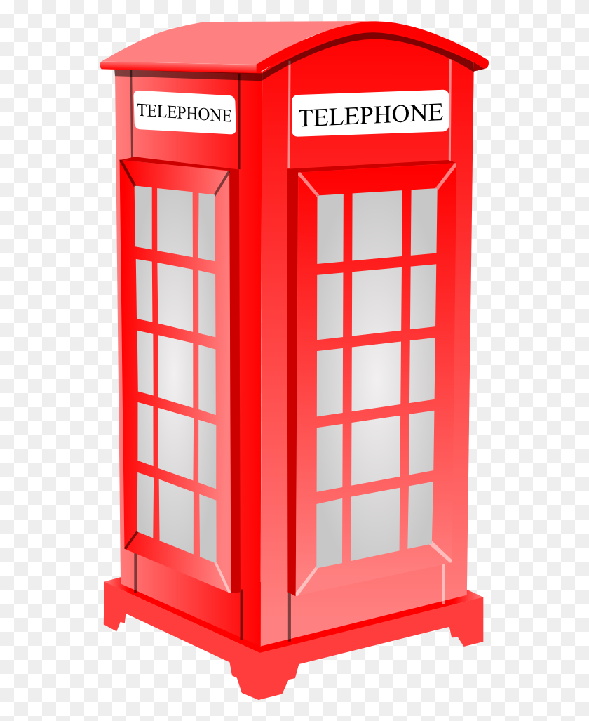 555x967 Clip Art British Phone Booth - Phone Booth Clipart