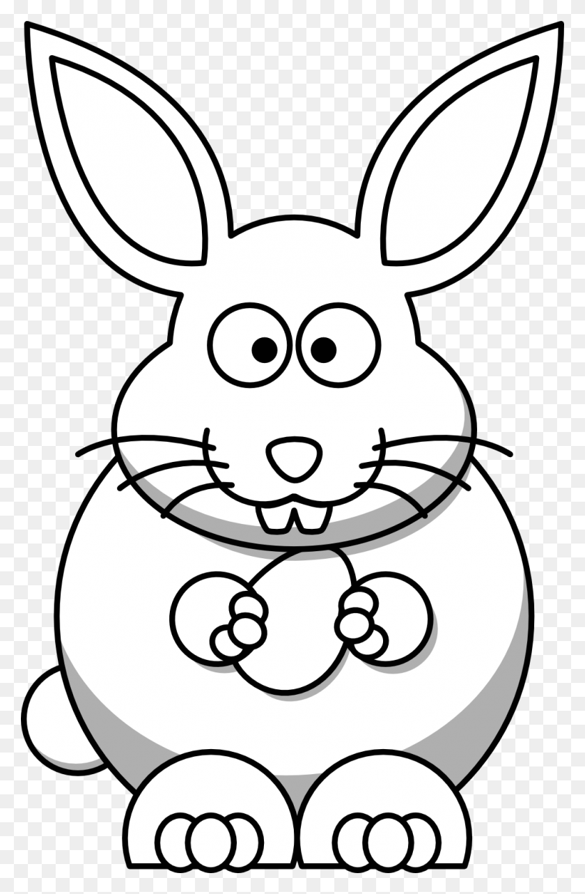 999x1567 Clip Art Bunny Black White - Rabbit Clipart Black And White