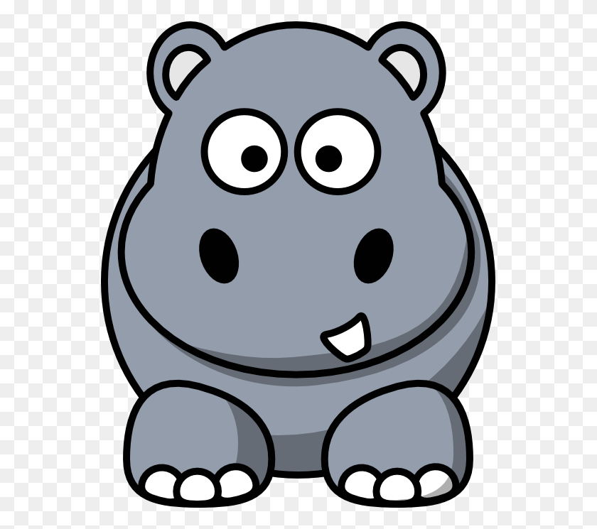 555x685 Clip Art Cartoon Hippo - Cute Baby Animals Clipart