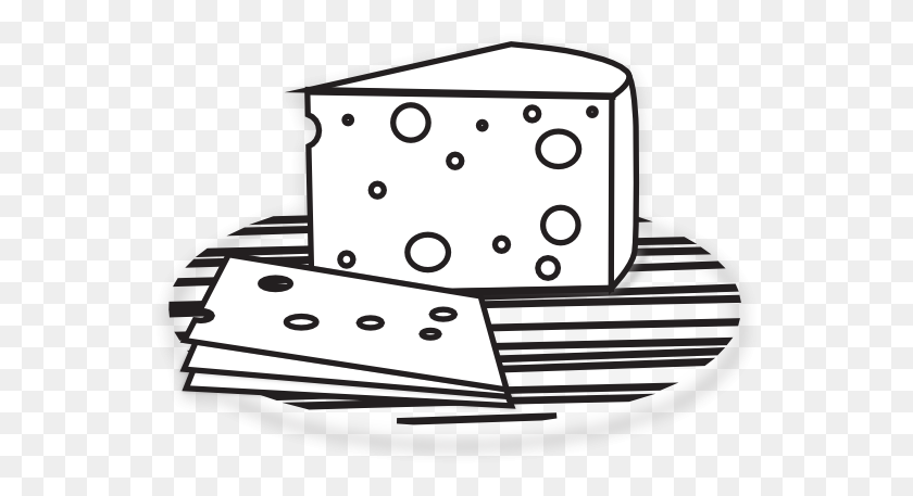 555x397 Clipart Queso Blanco Negro - Fromage Clipart