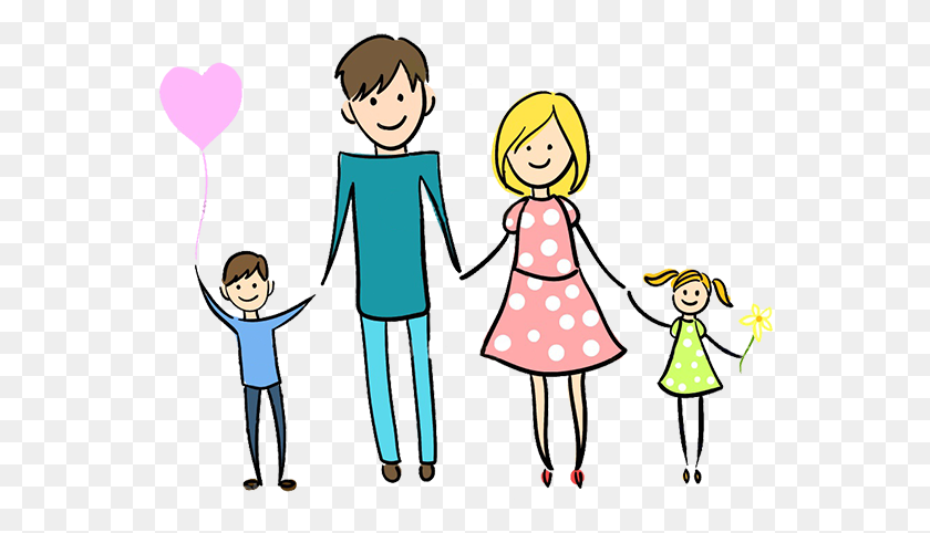 570x422 Картинки Дети, Брак, Семья, Воспитание Детей - Счастливая Семья Клипарт