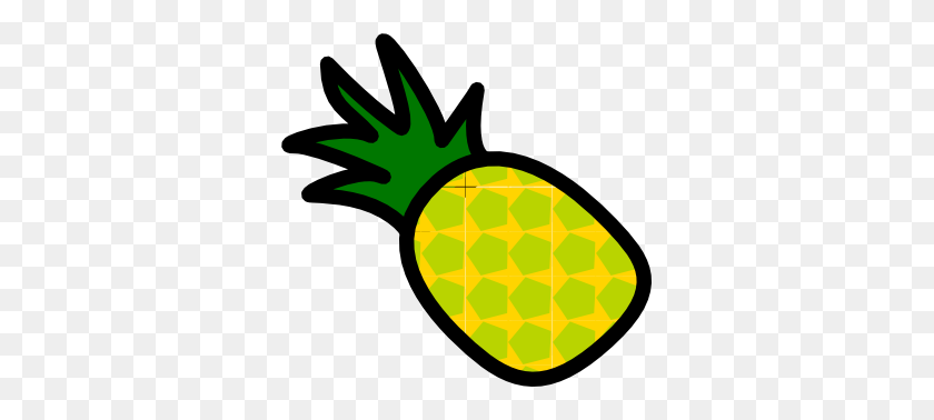 333x318 Clip Art Chovynz Pineapple Icon - Black And White Pineapple Clipart