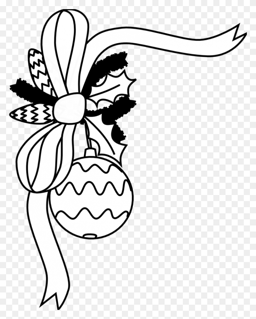 809x1024 Clip Art Christmas Black And White - Whoville Clipart