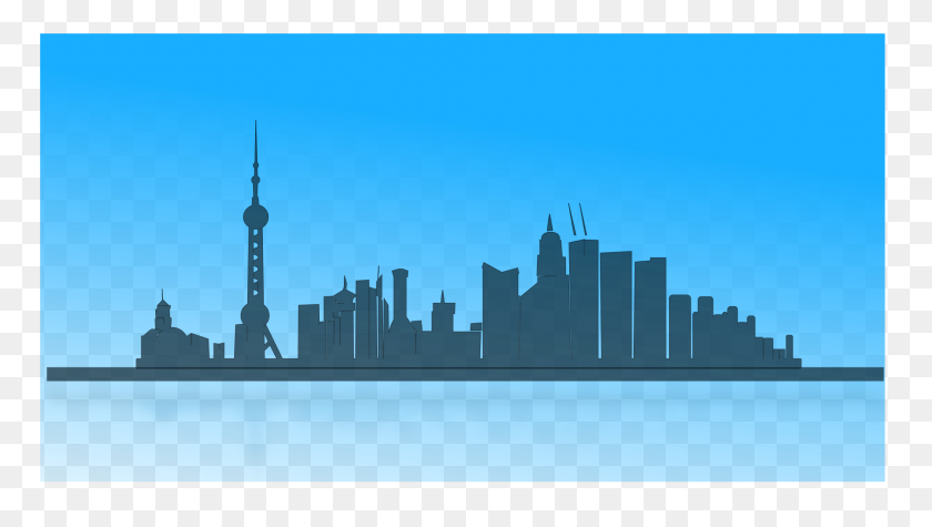 2020x1076 Clip Art City Skyline - Blue Sky Clipart