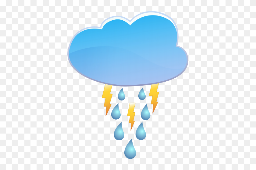 407x500 Clip Art Clip Art, Thunder And Cloud - Rain Showers Clipart