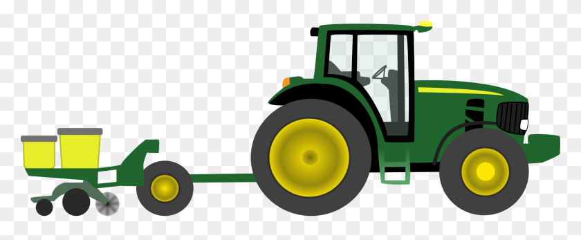 2400x886 Clip Art Clip Art Tractor - Green Tractor Clipart