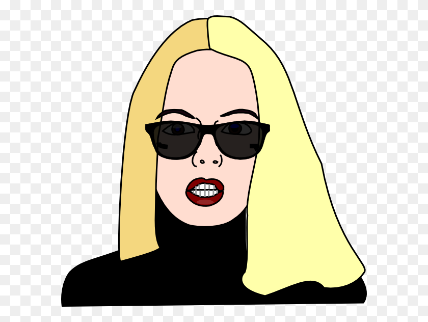 600x572 Clip Art Clipart Woman With Blonde Hair And Sunglasses Abeziot - Blonde Hair Clipart