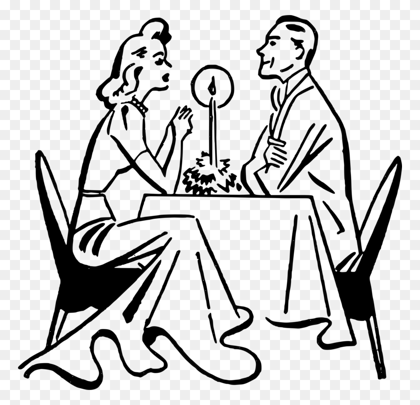 768x750 Clip Art Couples Dating Drawing Romance Dinner - Romantic Clipart