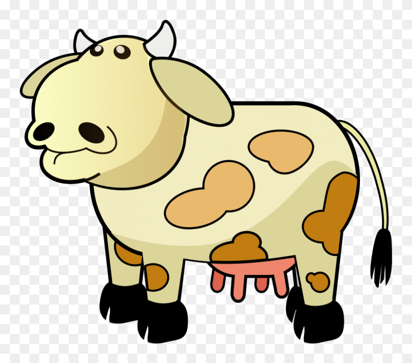 800x697 Clip Art Cow - Cow And Calf Clipart