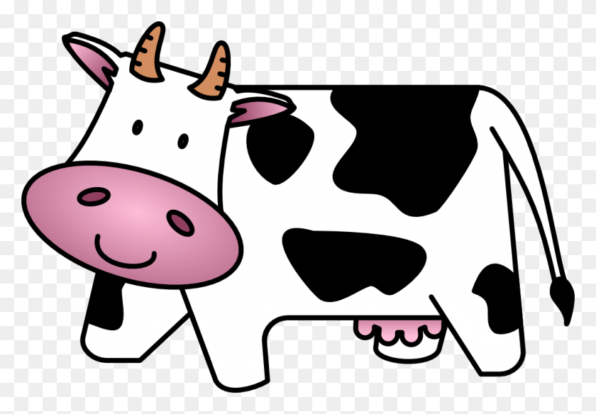 999x672 Clip Art Cow - Farm Animals Clipart