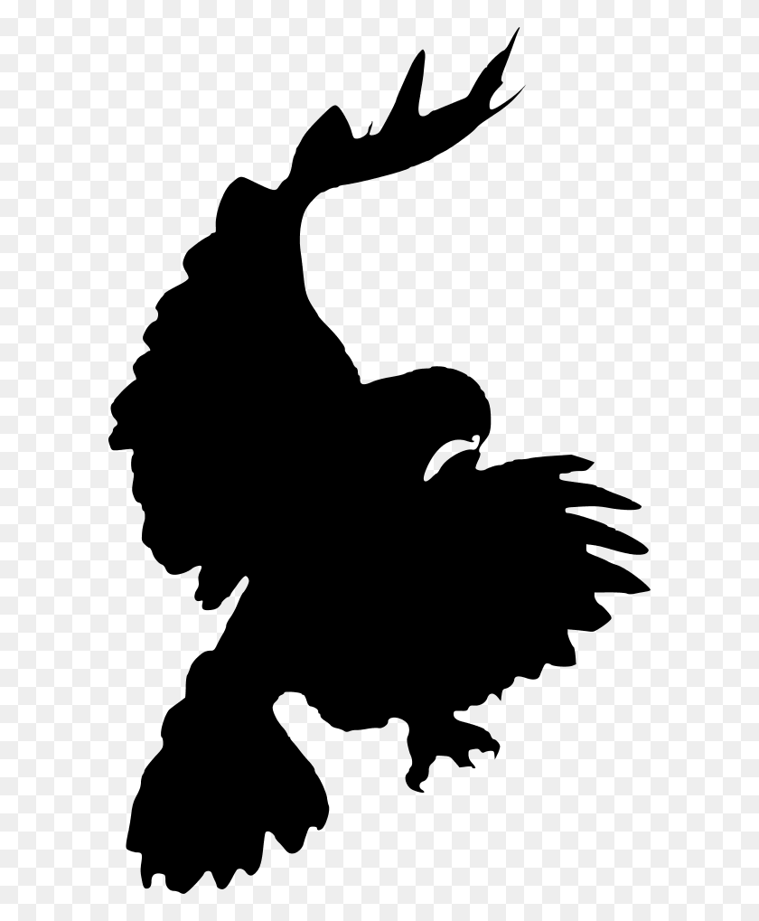 600x959 Clip Art Crow - Crow Clipart Black And White