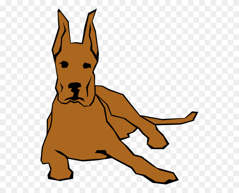 555x619 Clip Art Dog Simple Drawing Openclipart - Simple Dog Clipart