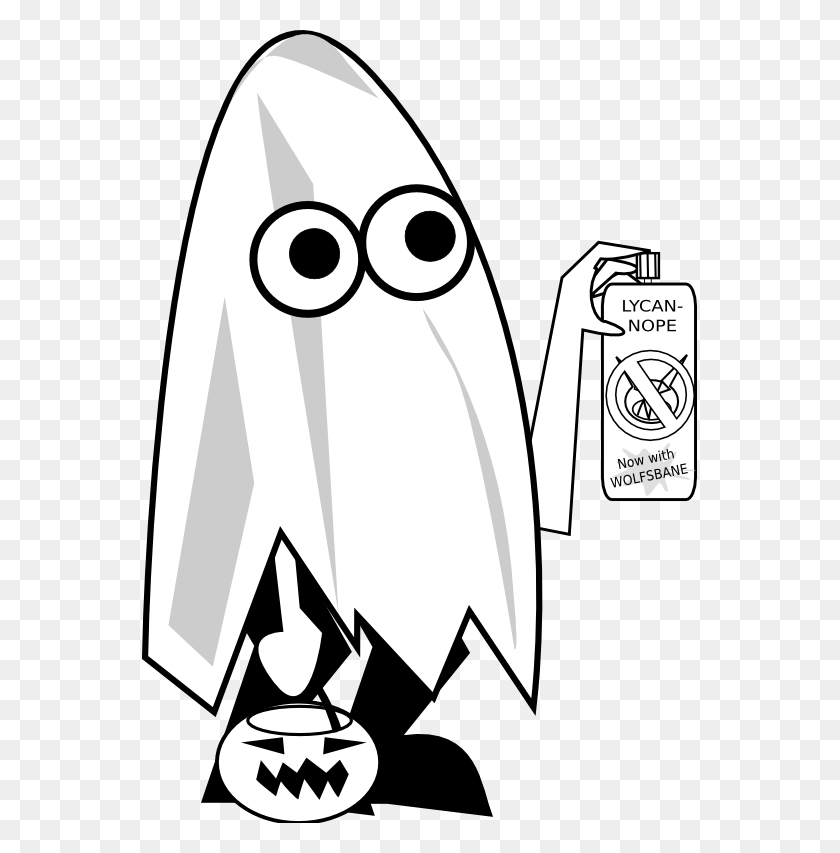 555x793 Clip Art Feraliminal Ghost Trick Or Treater - Trick Clipart