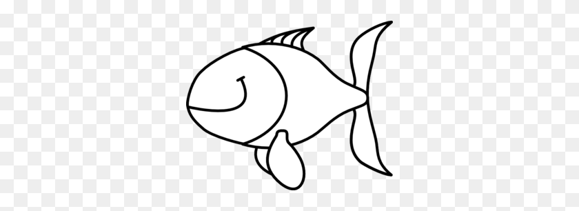 300x246 Clip Art Fish White Black - Wahoo Clipart