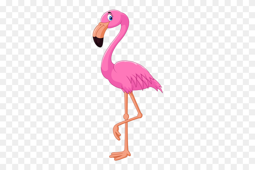 233x500 Clip Art Flamingo, Pink - Zebra Clipart