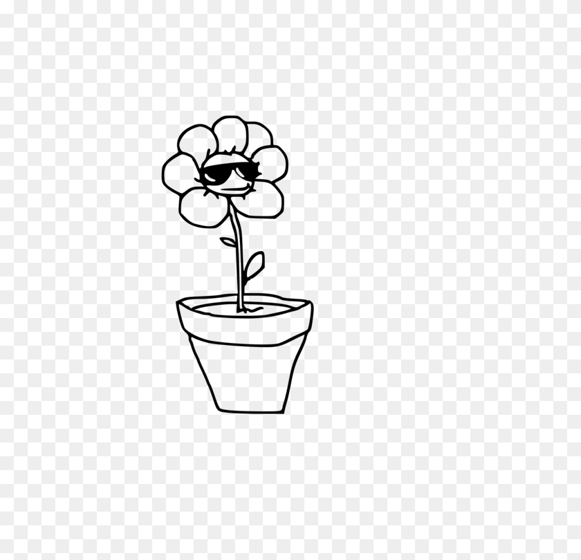 530x750 Clip Art Flower Pot Black And White - Potted Plant Clipart