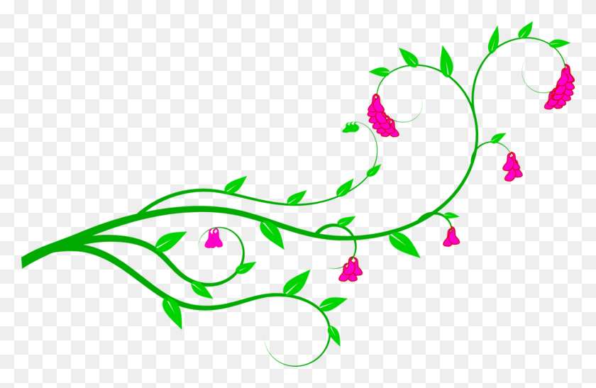 1100x688 Clip Art Flowers And Vines - Spring Border Clipart