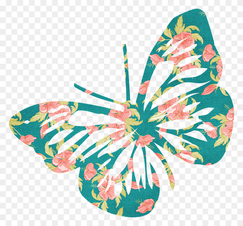 778x720 Клипарт Бесплатные Бабочки - Бесплатный Акварельный Цветочный Клипарт