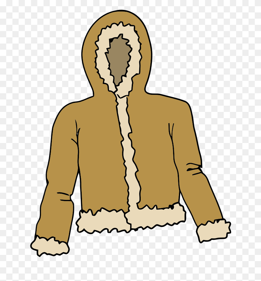 718x844 Clipart Free Fur Jacket Clipart - Abrigo Clipart