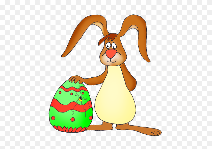 519x531 Clip Art Funny Easter Bunny Clipart - Cracked Egg Clipart